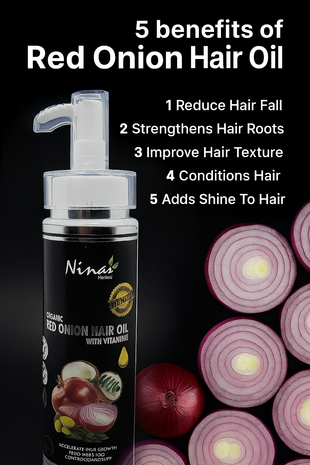 Red Onion Hair Oil – Strengthen Hair & Reduce Hair Fall - 200 ml