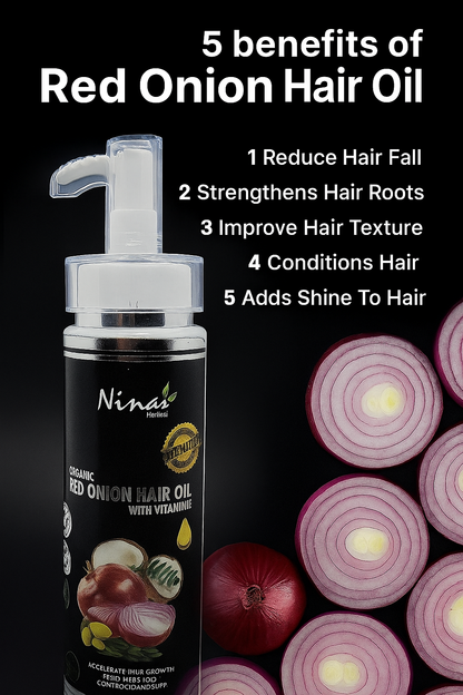 Red Onion Hair Oil – Strengthen Hair & Reduce Hair Fall - 200 ml